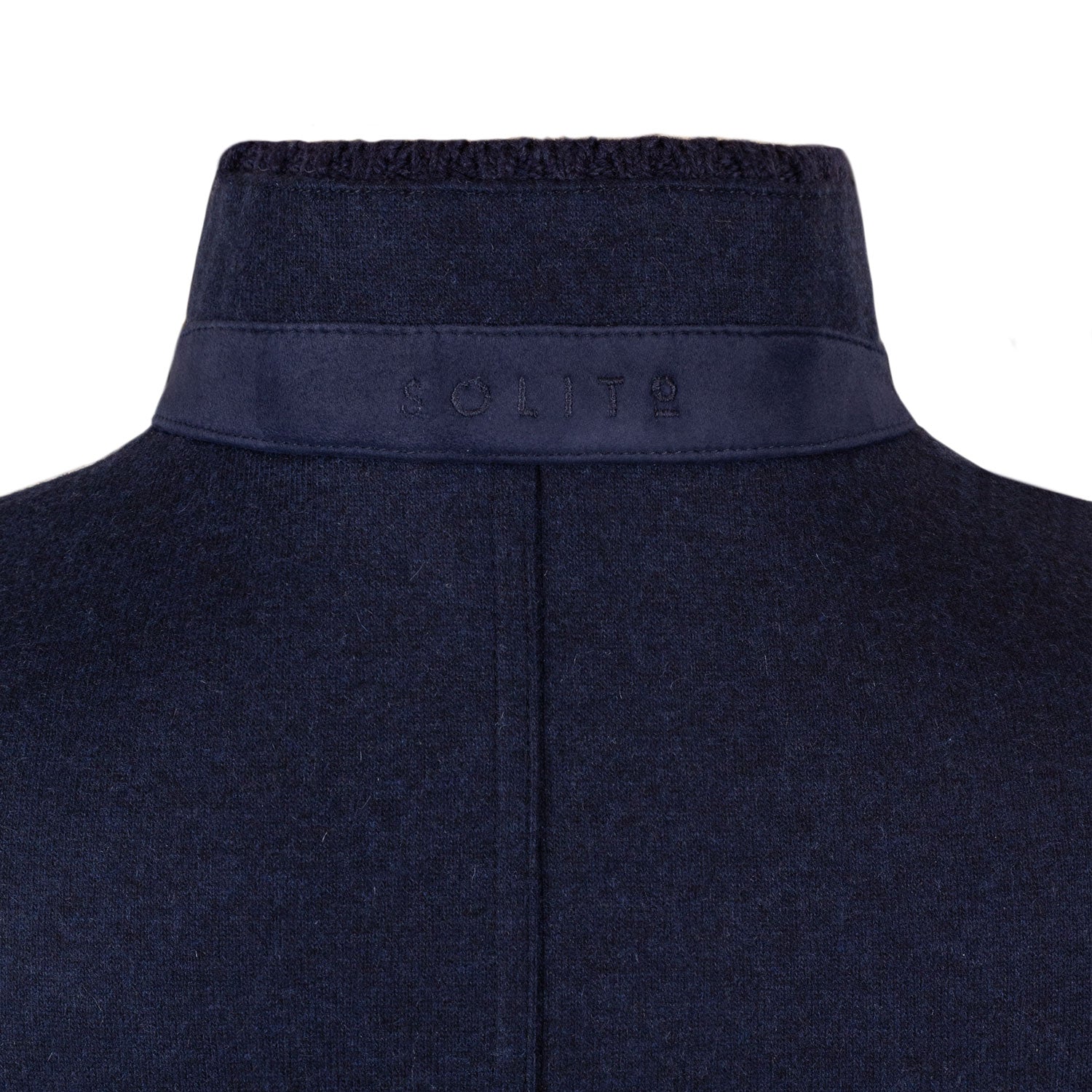 CHAMARRA CORTA DE CASHMERE JERSEY AZUL MEDIO CON INTERIOR AZUL EN CONTRASTE
