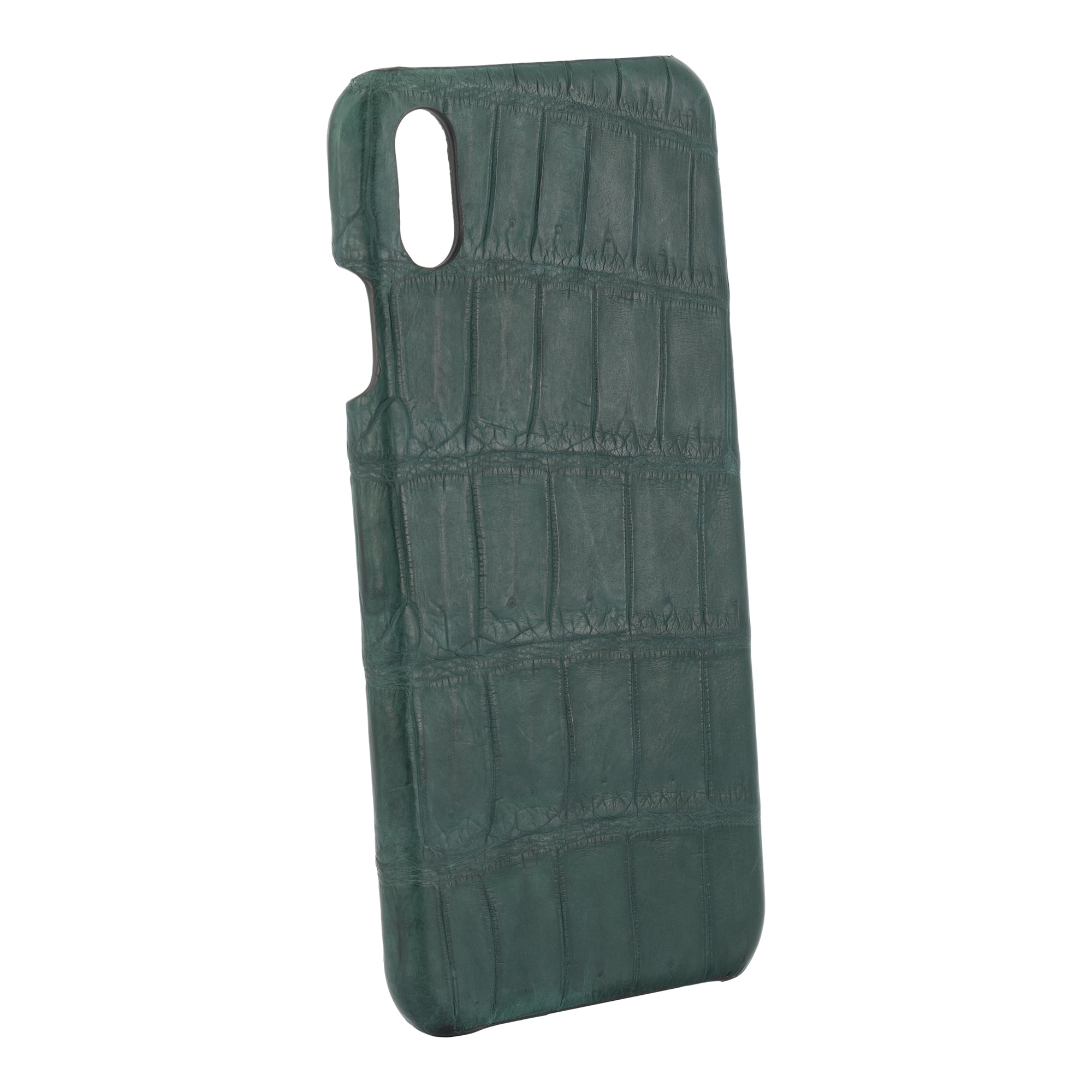 FUNDA PARA IPHONE Xs COCODRILO VERDE MATE