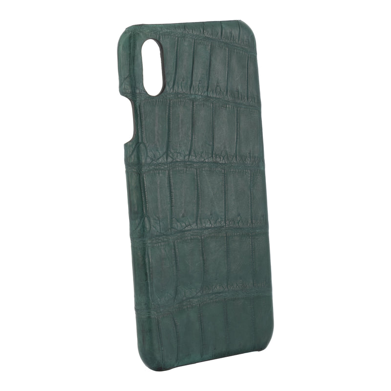 FUNDA PARA IPHONE Xs COCODRILO VERDE MATE