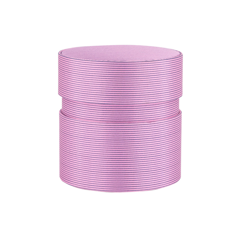 CORBATA 7 PLIEGUES CON CAJA DE SEDA ROSA CON LINEA DELGADA DIAGONAL