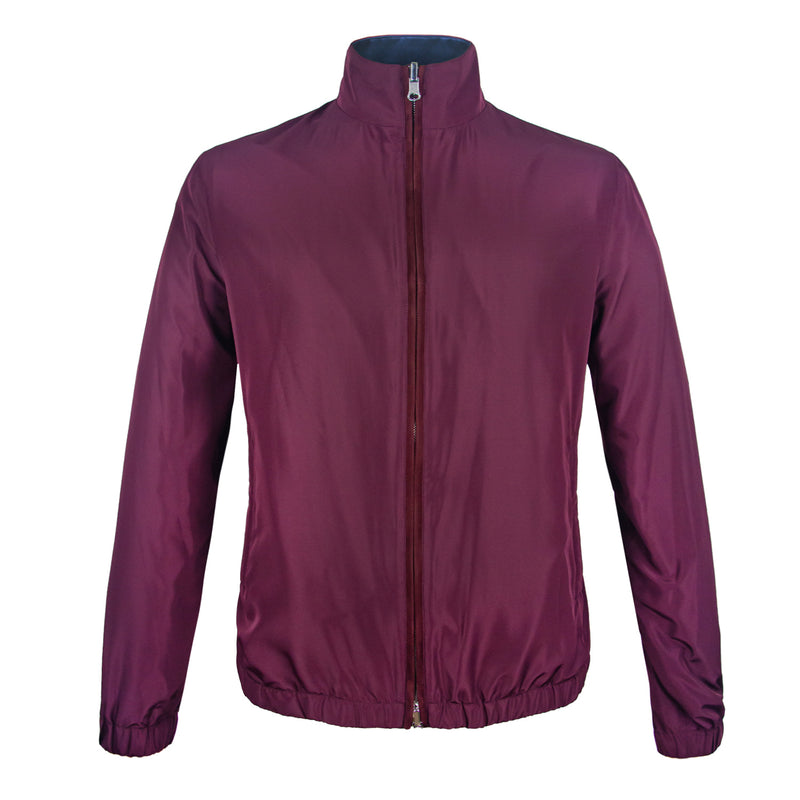 CHAMARRA CORTA DOBLE VISTA EN "STORM SYSTEM" COLOR VINO CON INTERNO DE ALGODÓN AZUL