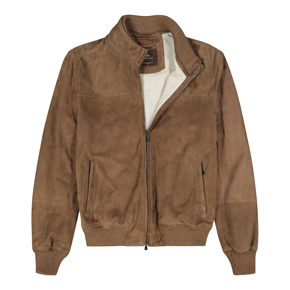 CHAMARRA DE GAMUZA CAMELLO CON INTERNO DE CASHMERE