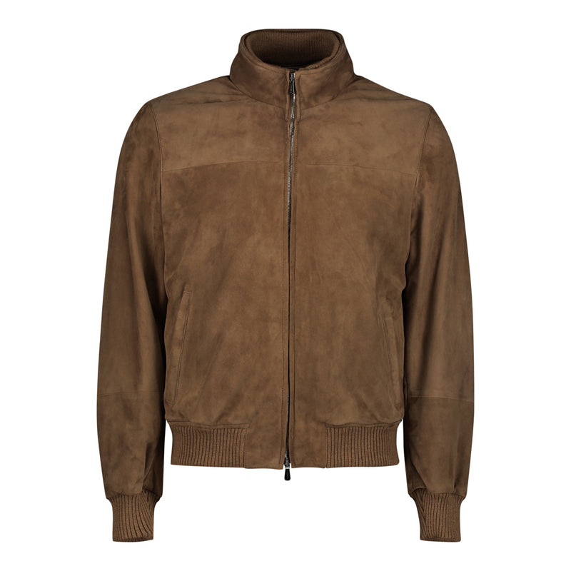 CHAMARRA DE GAMUZA CAMELLO CON INTERNO DE CASHMERE