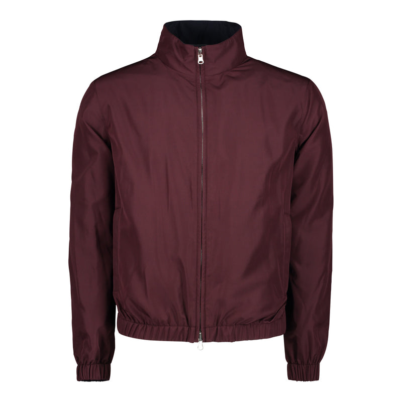 CHAMARRA CORTA DE DOBLE VISTA EN "STORM SYSTEM" VINO Y AZUL OBSCURO