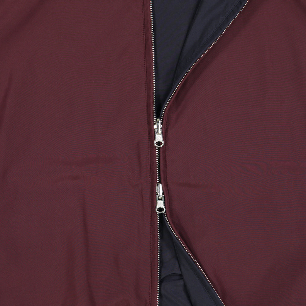 CHAMARRA CORTA DE DOBLE VISTA EN "STORM SYSTEM" VINO Y AZUL OBSCURO