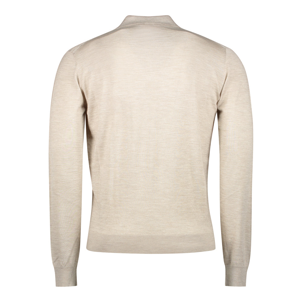POLO ZIP CASHMERE/SEDA BEIGE