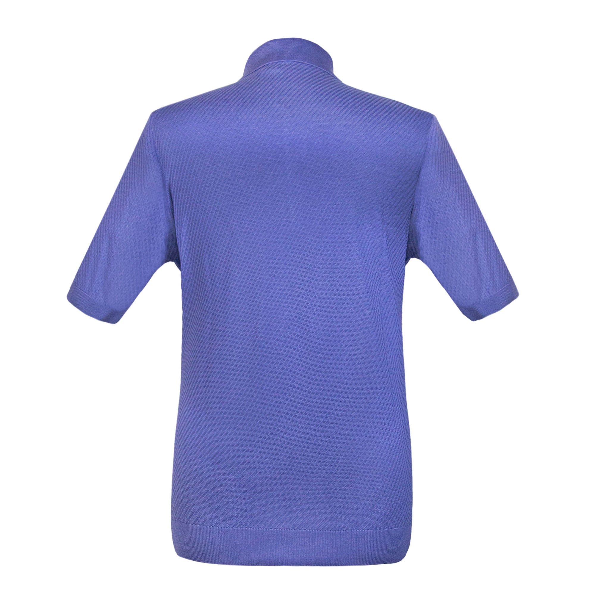 PLAYERA POLO ZIP MANGA CORTA DE ALGODÓN Y SEDA COLOR LILA