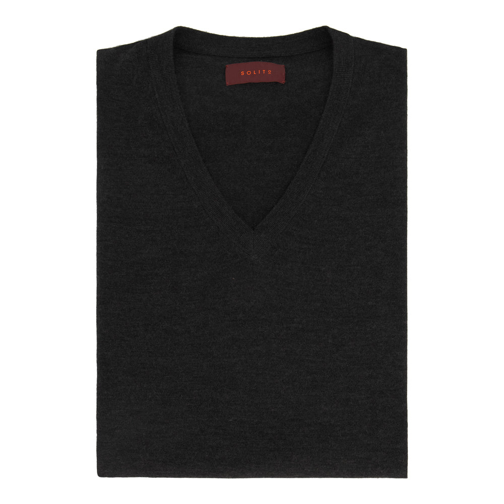 SUÉTER CASHMERE SEDA CUELLO V GRIS OXFORD