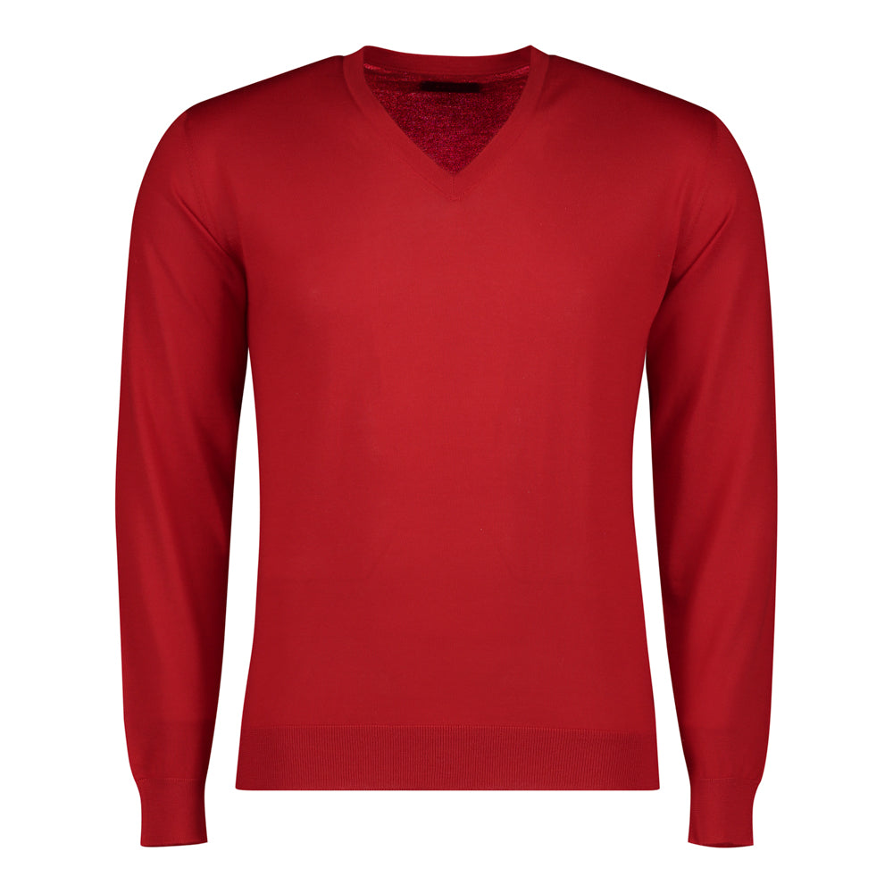 SUÉTER CASHMERE CUELLO V ROSSO