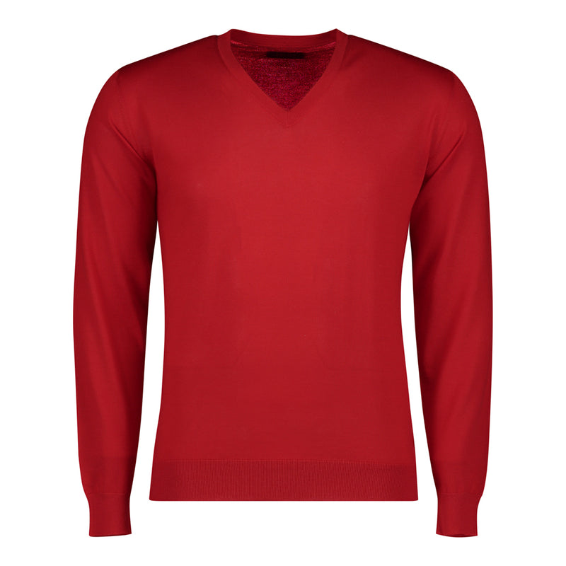 SUÉTER CASHMERE CUELLO V ROSSO