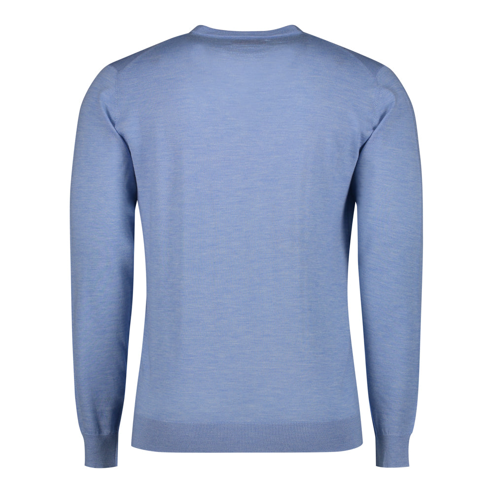 SUÉTER CASHMERE CUELLO V CELESTE