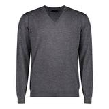 SUÉTER CASHMERE CUELLO V GRIS