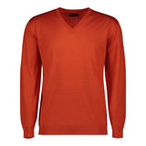 SUÉTER CASHMERE SEDA CUELLO V NARANJA