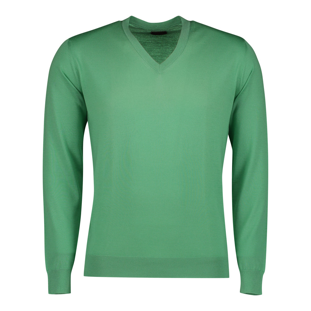 SUÉTER CASHMERE CUELLO V VERDE