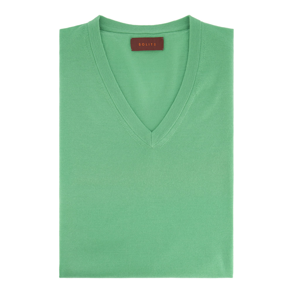 SUÉTER CASHMERE CUELLO V VERDE