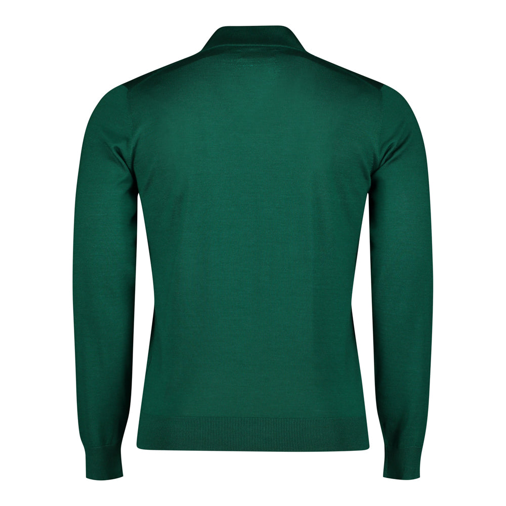 SUÉTER CASHMERE SEDA ZIP VERDE BANDERA