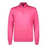 SUÉTER CASHMERE SEDA ZIP ROSA MEXICANO