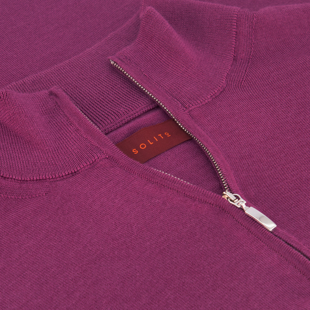 SUÉTER CASHMERE SEDA ZIP MORADO