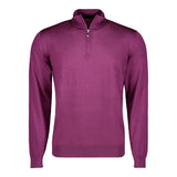 SUÉTER CASHMERE SEDA ZIP MORADO