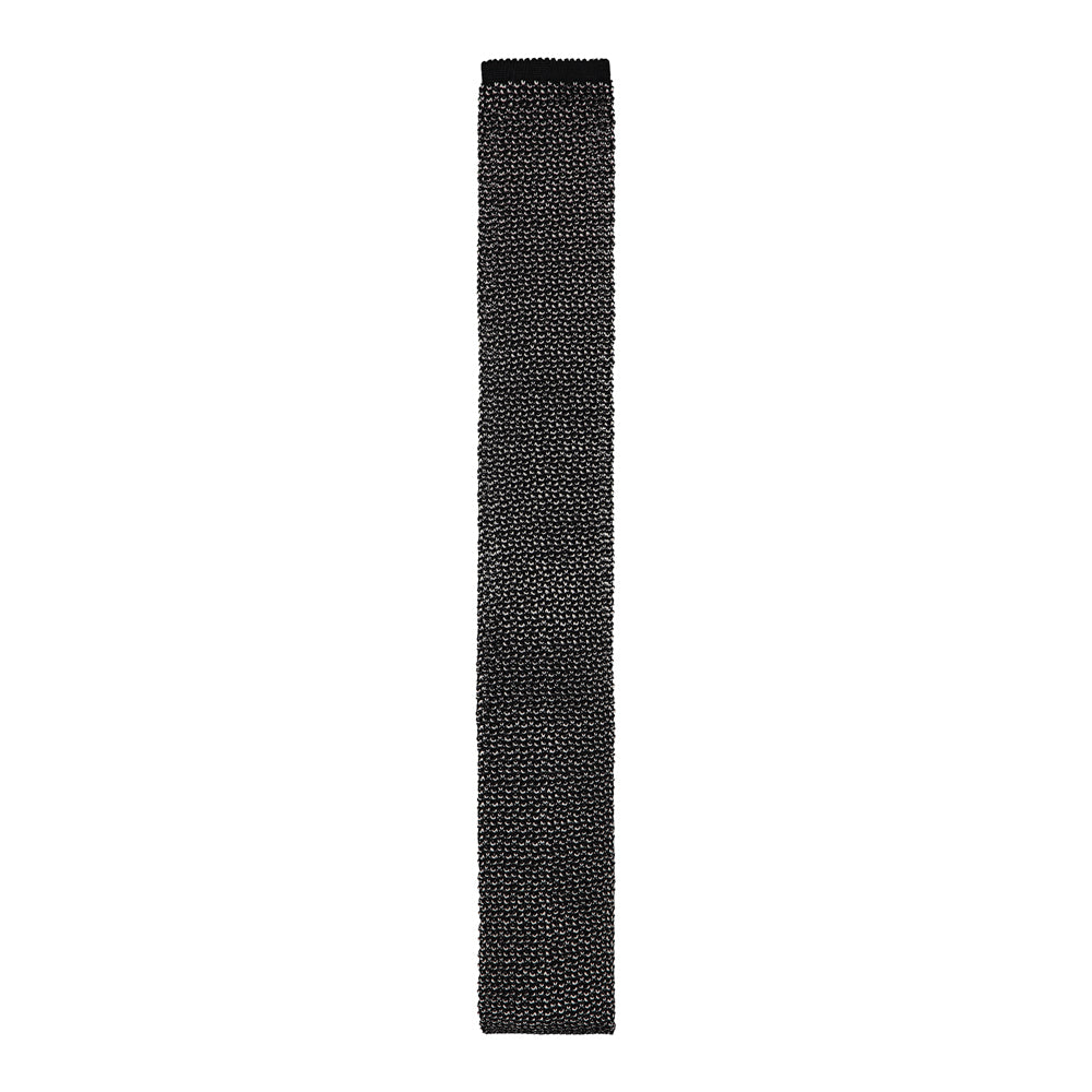 CORBATA TEJIDA "VELVET" NEGRA CON BLANCO