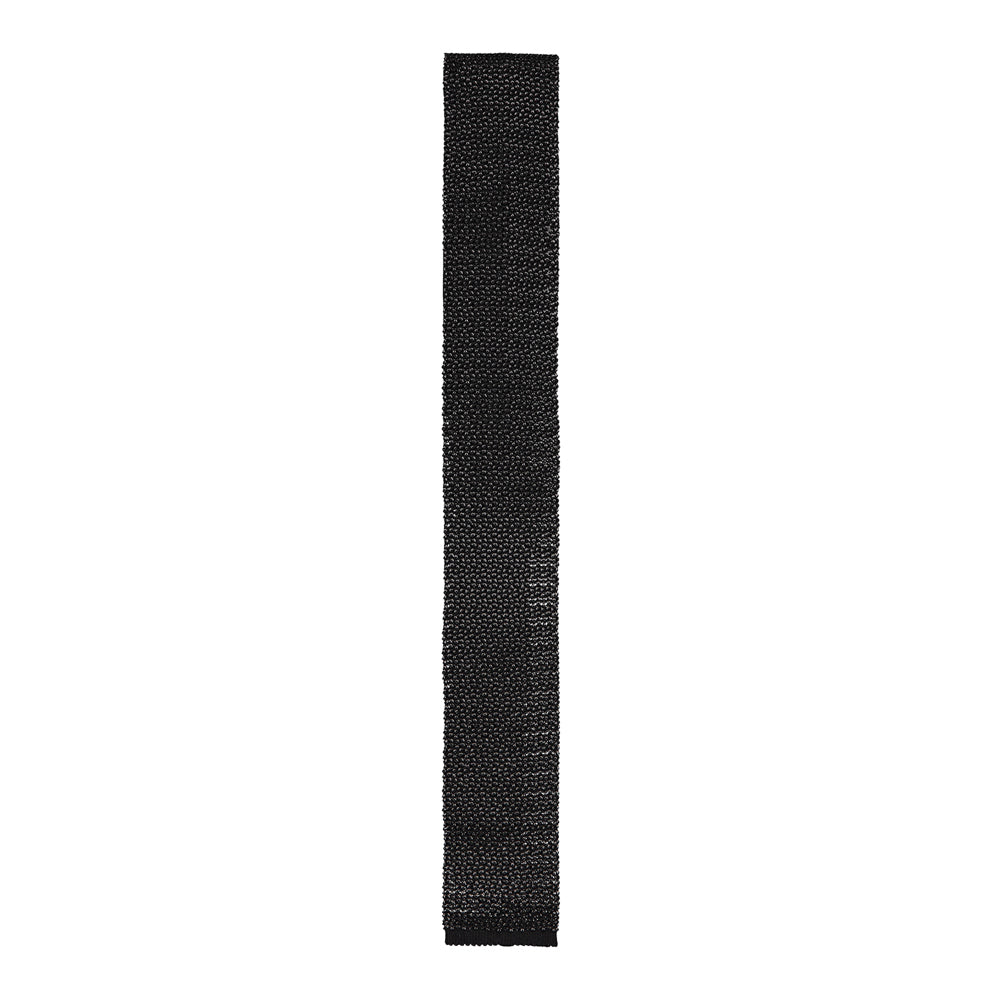CORBATA TEJIDA "VELVET" NEGRA CON GRIS