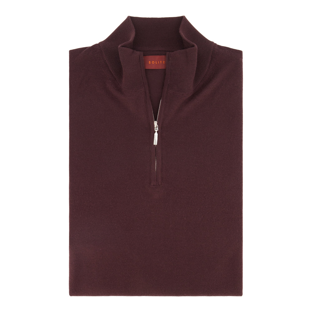 SUÉTER CASHMERE ZIP PRUGNA CHIARO