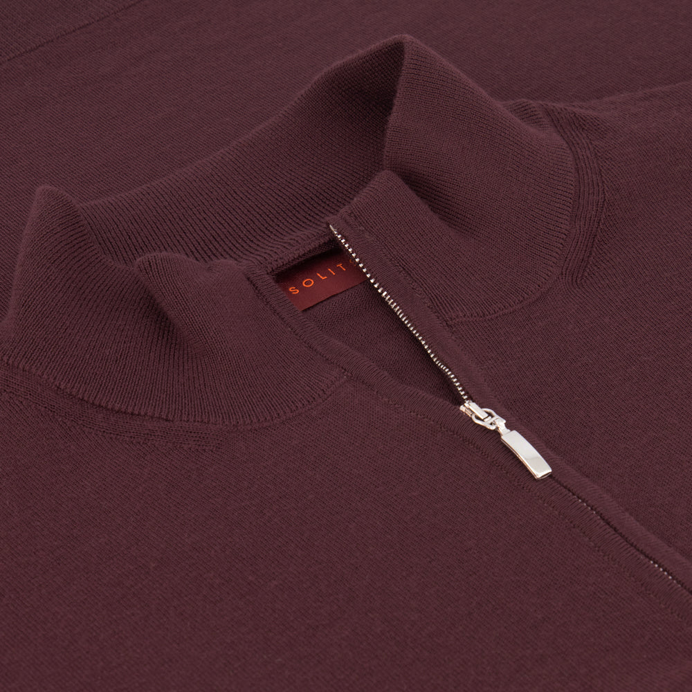 SUÉTER CASHMERE ZIP PRUGNA CHIARO