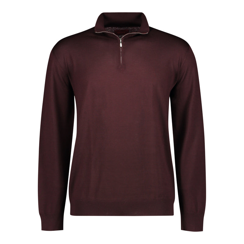 SUÉTER CASHMERE ZIP PRUGNA CHIARO