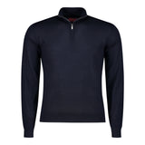 SUÉTER CASHMERE SEDA ZIP AZUL MEDIA NOCHE