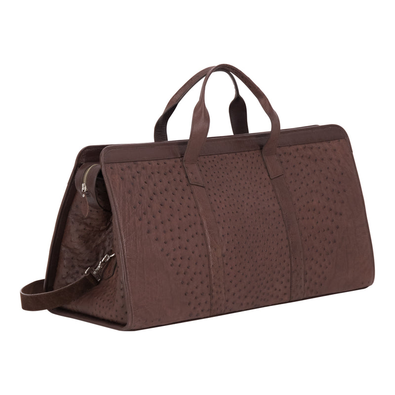 Maleta Weekender Grande De Avestruz Café (SOBRE PEDIDO)