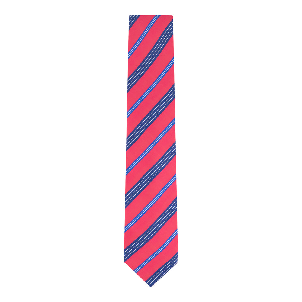 CORBATA 7 PLIEGUES ROSA RAYA DIAGONAL AZUL