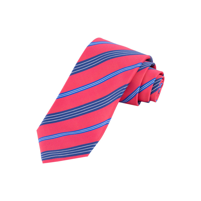CORBATA 7 PLIEGUES ROSA RAYA DIAGONAL AZUL