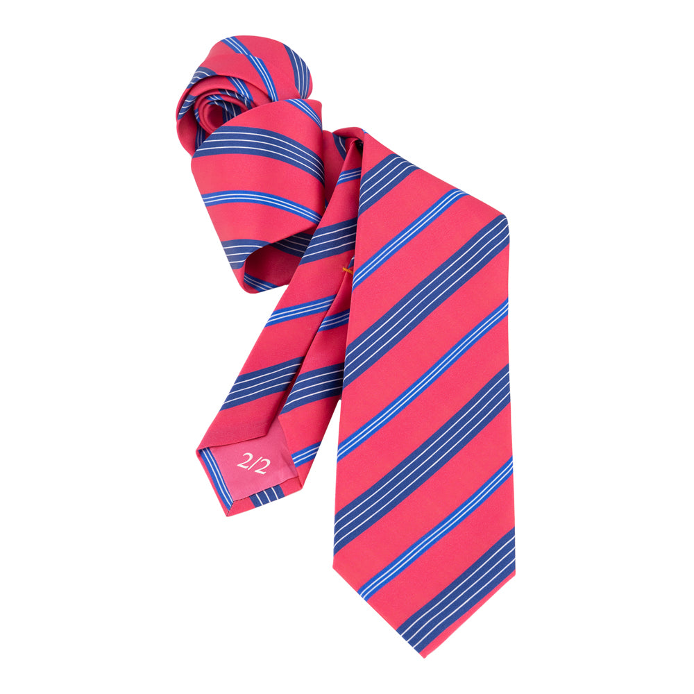 CORBATA 7 PLIEGUES ROSA RAYA DIAGONAL AZUL