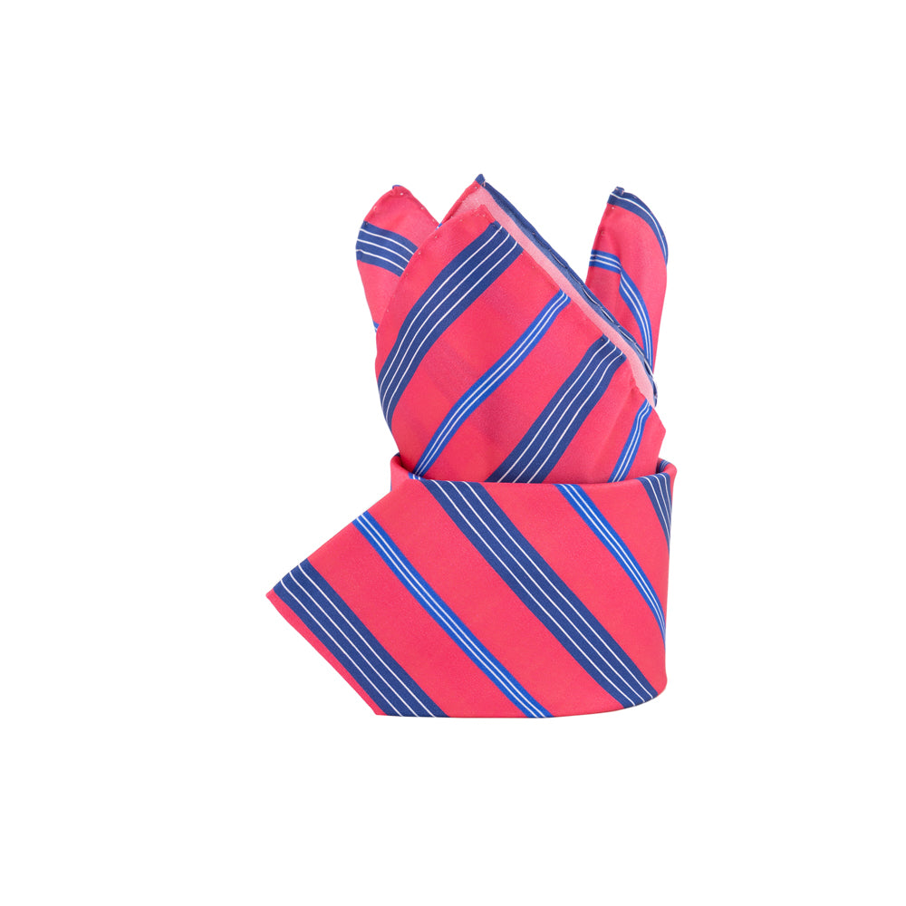 CORBATA 7 PLIEGUES ROSA RAYA DIAGONAL AZUL