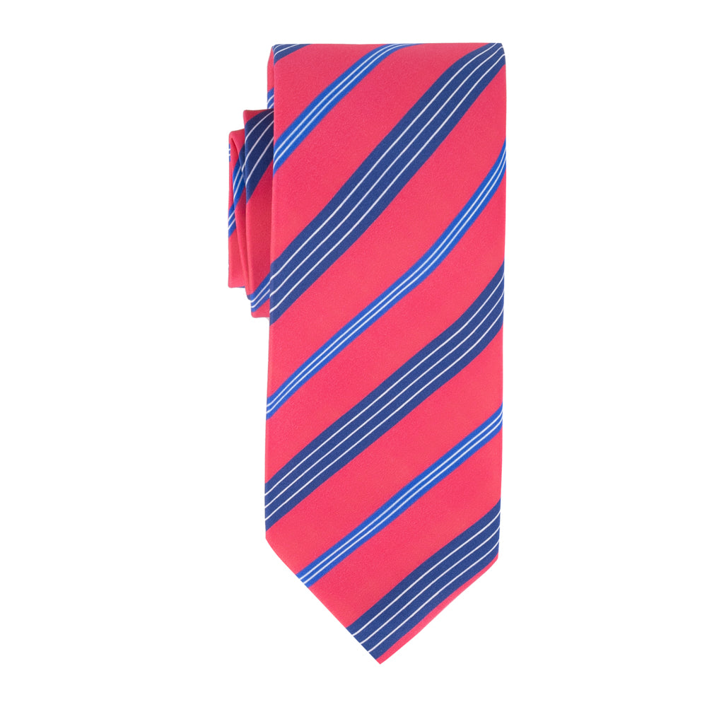 CORBATA 7 PLIEGUES ROSA RAYA DIAGONAL AZUL