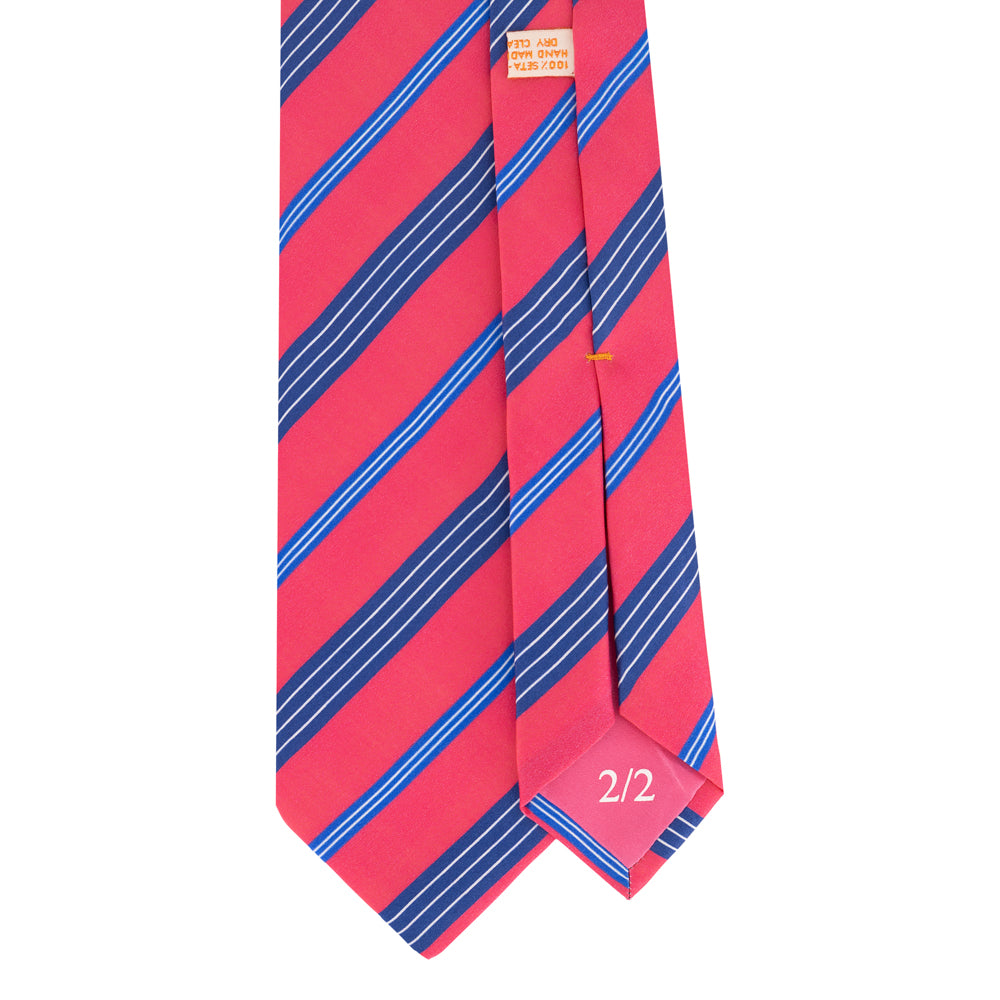CORBATA 7 PLIEGUES ROSA RAYA DIAGONAL AZUL