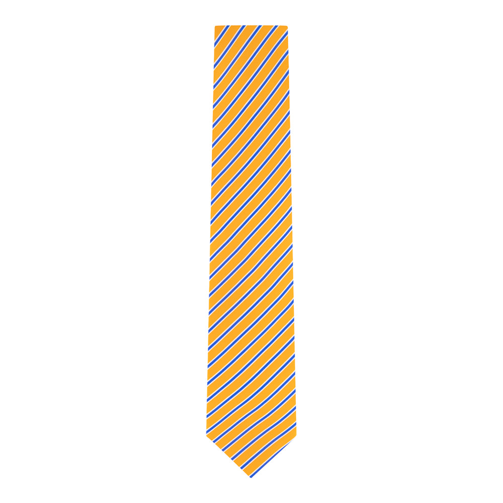 CORBATA AMARILLO LÍNEA DIAGONAL AZUL