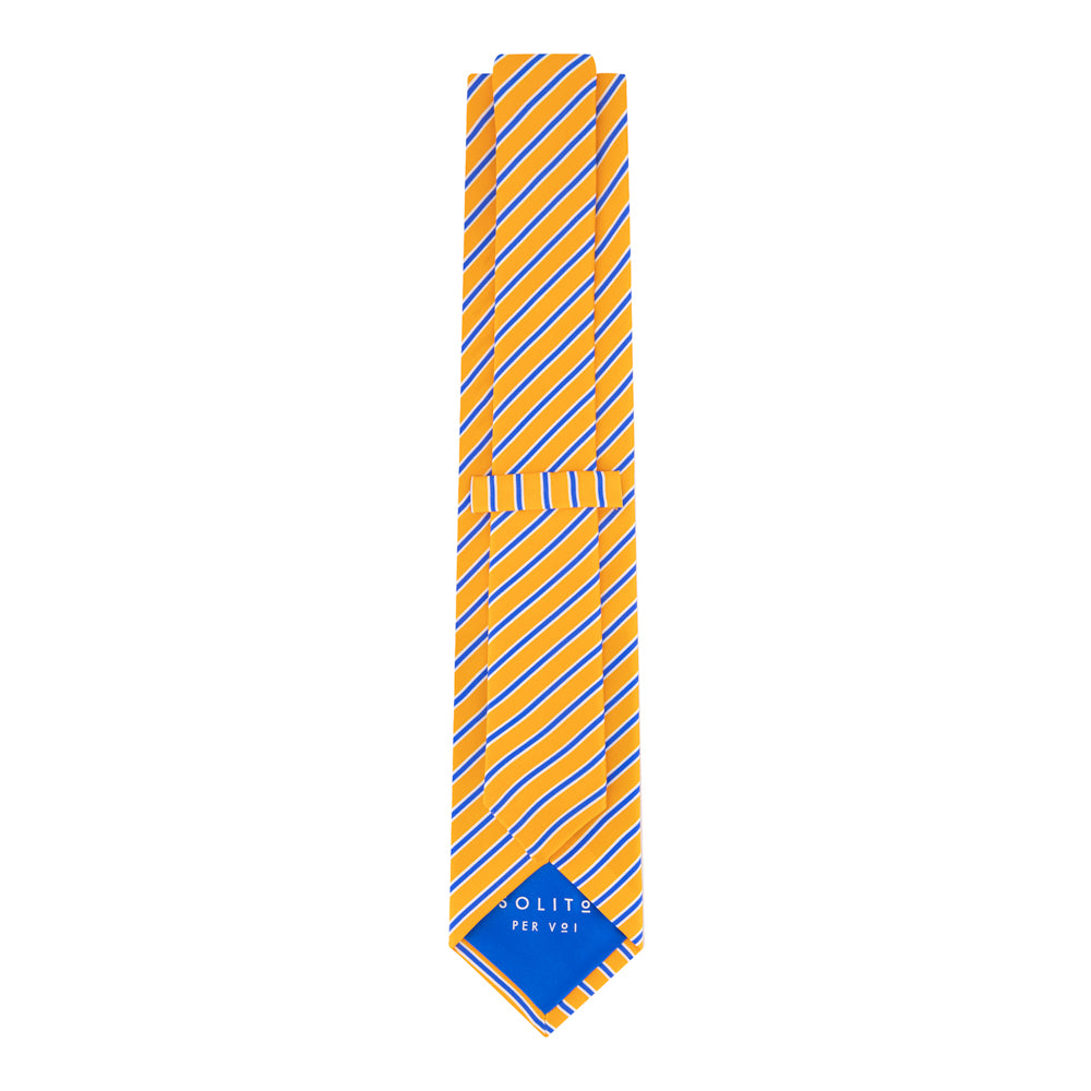 CORBATA AMARILLO LÍNEA DIAGONAL AZUL