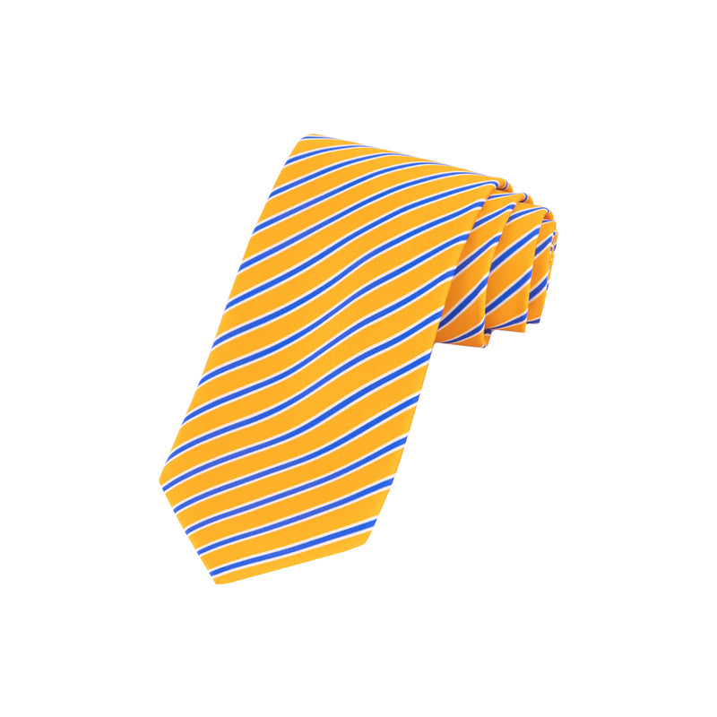 CORBATA AMARILLO LÍNEA DIAGONAL AZUL