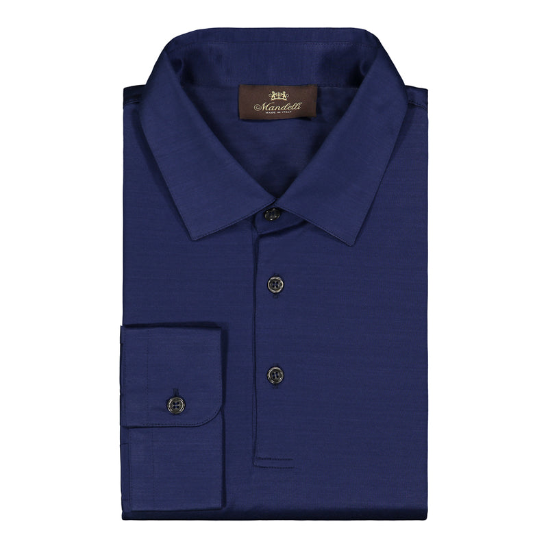PLAYERA POLO AZUL MEDIO MANGA LARGA