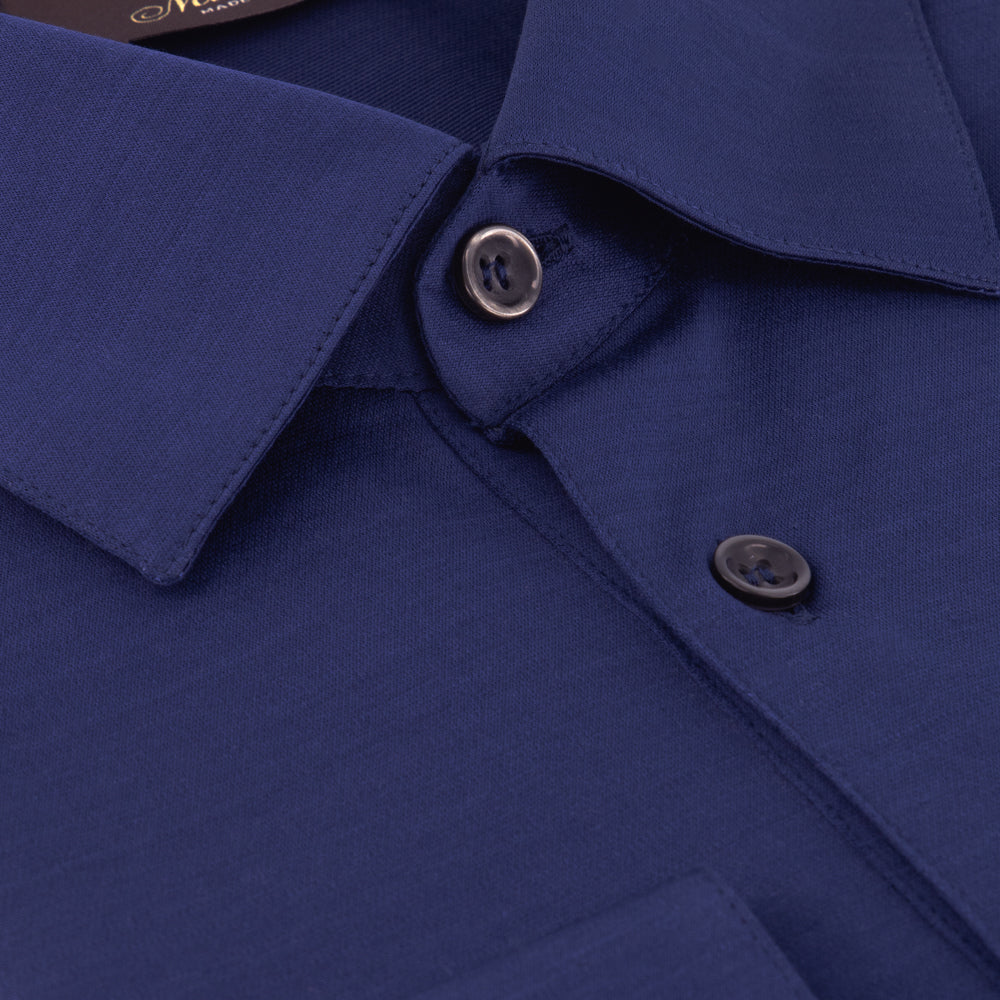 PLAYERA POLO AZUL MEDIO MANGA LARGA