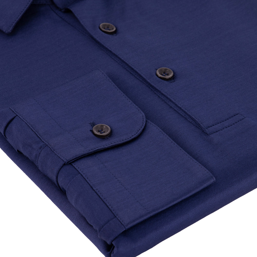 PLAYERA POLO AZUL MEDIO MANGA LARGA