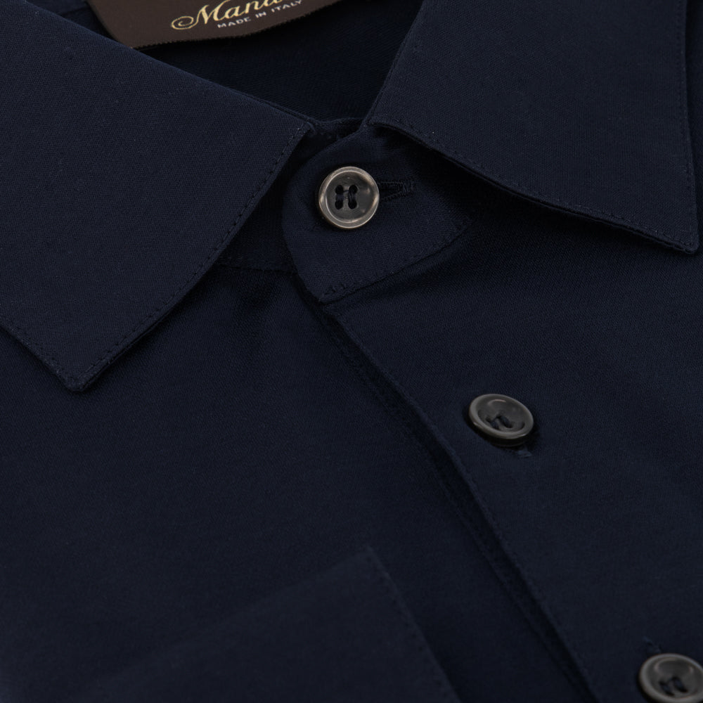 POLO AZUL MANGA LARGA