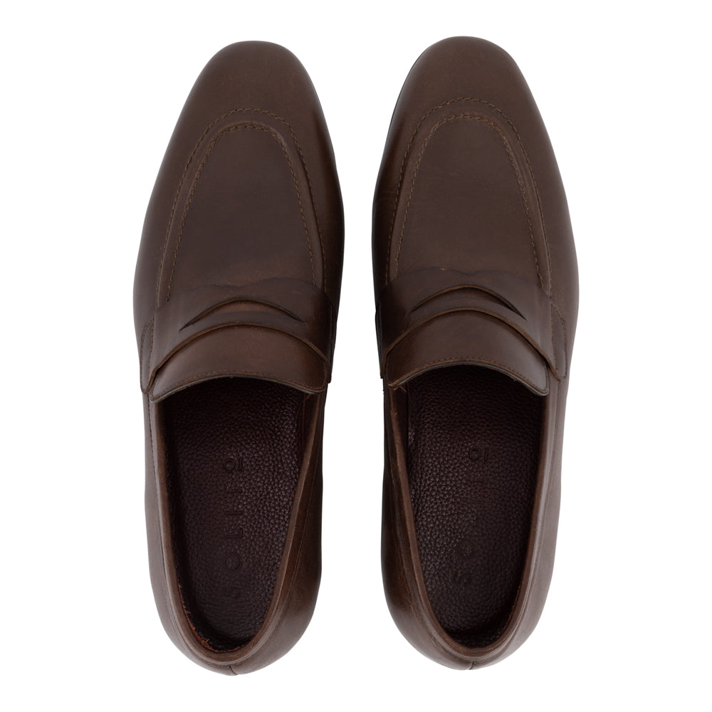 MOCASINES CLÁSICOS DE PIEL CAFÉ (SOBRE PEDIDO)