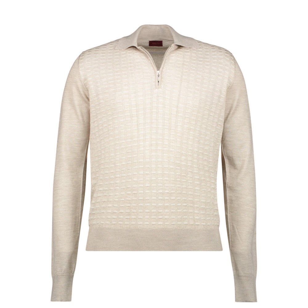 POLO ZIP CASHMERE/SEDA BEIGE