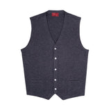 CHALECO RECTO DE BOTONES EN COLOR GRIS OXFORD