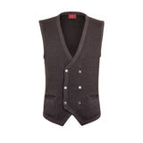 CHALECO CRUZADO DE BOTONES EN COLOR MARRÓN CLARO