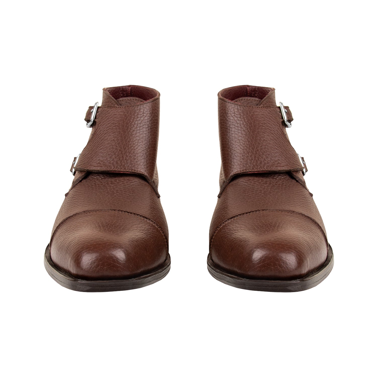 BOTIN EN PIEL DE VENADO TIPO OXFORD COLOR CAFÉ DOBLE STRAP (SOBRE PEDI ...