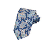 CORBATA DOBLE VISTA CON PAISLEY EN COLOR VERDE Y AZUL MARINO