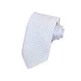 CORBATA 7 PLIEGUES EN SEDA CON MICROPATTERN DE MEDIALUNAS EN COLOR PERLA